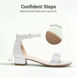 Girls’ Comfy Party Heels with Buckle Closure