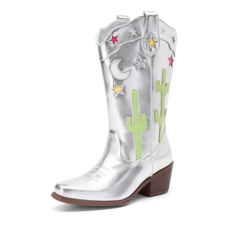 Girls’ Embroidered Western Cowboy Boots