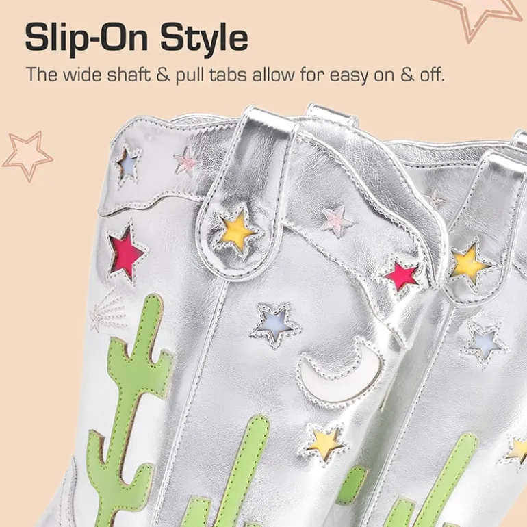 Girls’ Embroidered Western Cowboy Boots