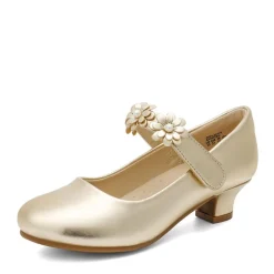 Girls Flower Mary Jane Low Heels