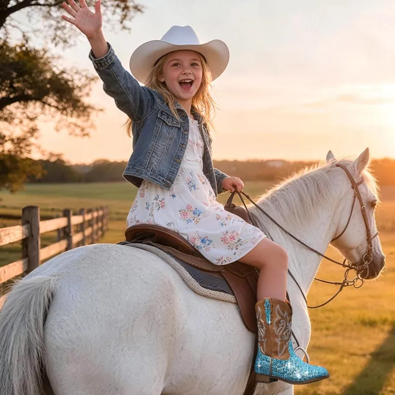 Girls’ Glitter Cowboy Boots