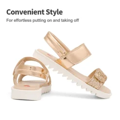 Girls Glittering Strap Flat Sandals