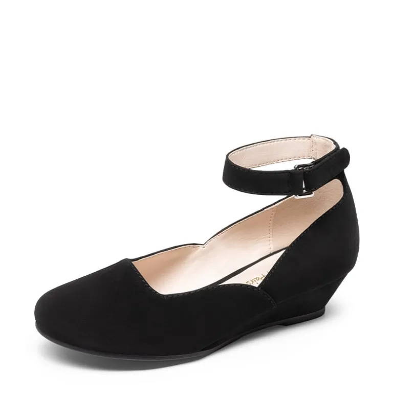 Girls’ Glitter Strap Comfort Pumps