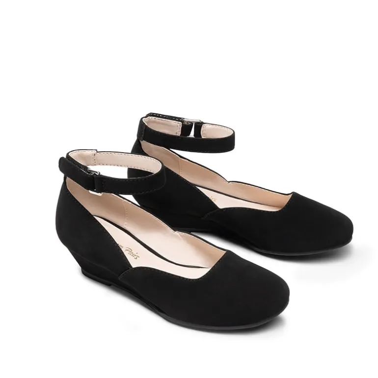 Girls’ Glitter Strap Comfort Pumps