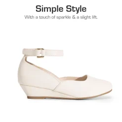 Girls’ Glitter Strap Comfort Pumps