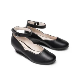 Girls’ Glitter Strap Comfort Pumps