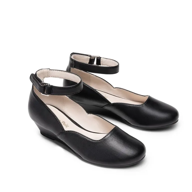 Girls’ Glitter Strap Comfort Pumps