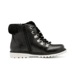 Girls' Lace-Up Faux Fur Ankle Boots