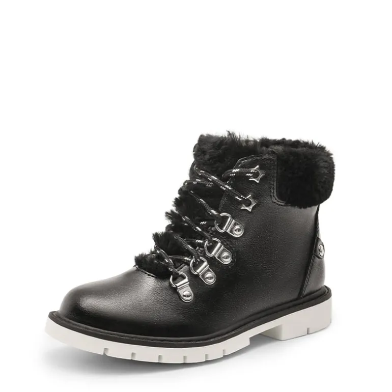 Girls' Lace-Up Faux Fur Ankle Boots