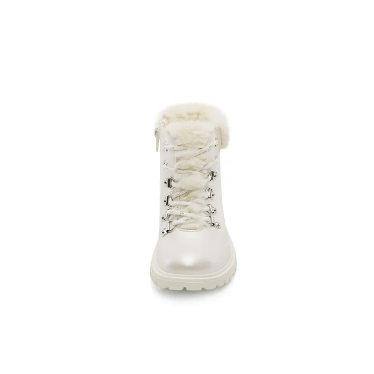 Girls' Lace-Up Faux Fur Ankle Boots