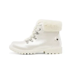 Girls' Lace-Up Faux Fur Ankle Boots