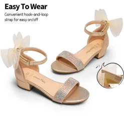 Girls Low Heel Dress Sandals