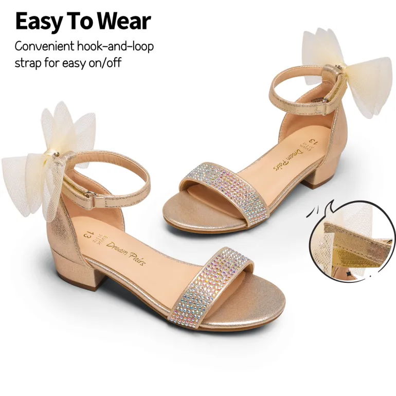 Girls Low Heel Dress Sandals