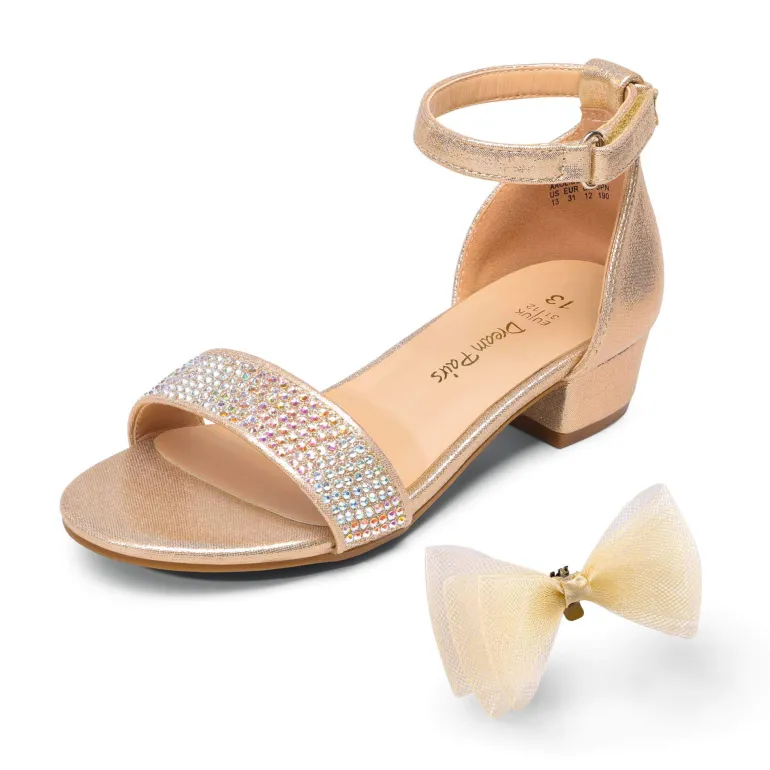 Girls Low Heel Dress Sandals