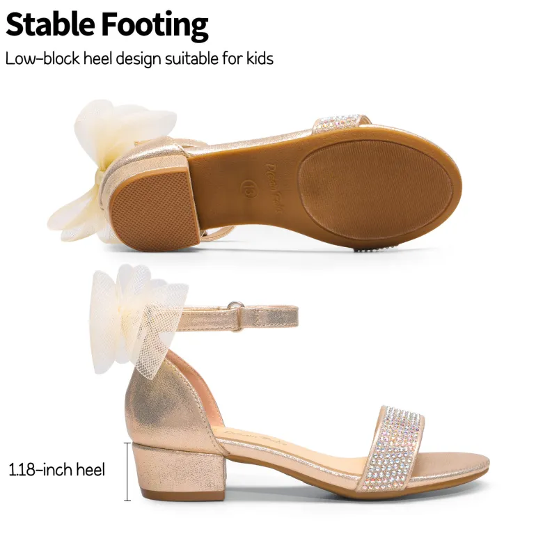 Girls Low Heel Dress Sandals