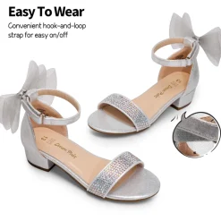 Girls Low Heel Dress Sandals