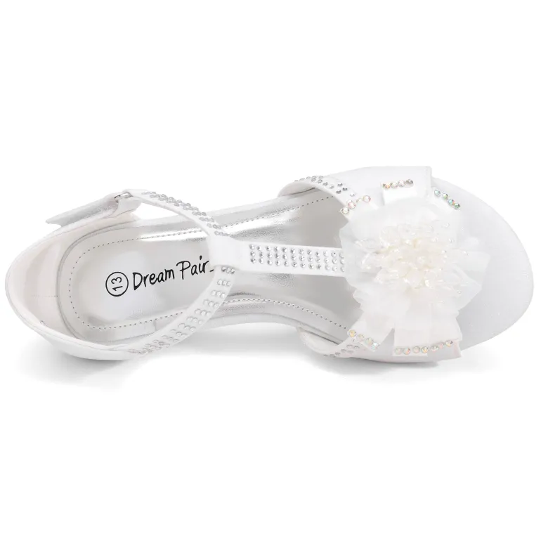 Girls Low Heel Glitter Pump Sandals