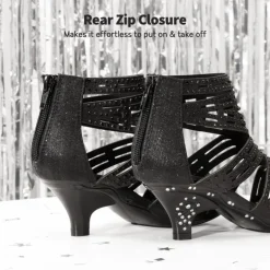 Girls Low Heel Rhinestones Sandals