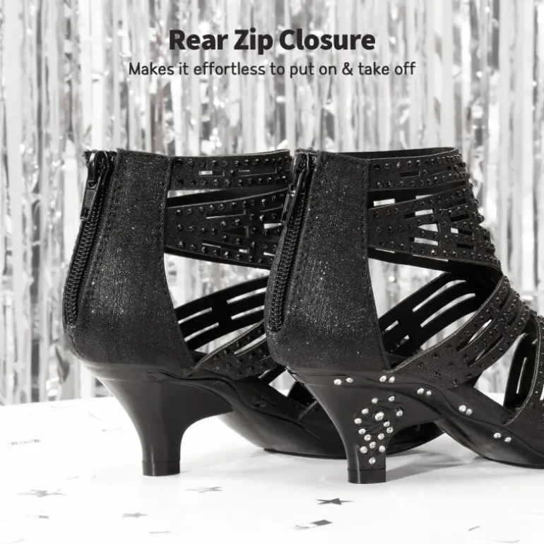 Girls Low Heel Rhinestones Sandals