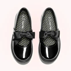Girls' Mary Jane Bowknot Shoes with Hook-And-Loop Strap