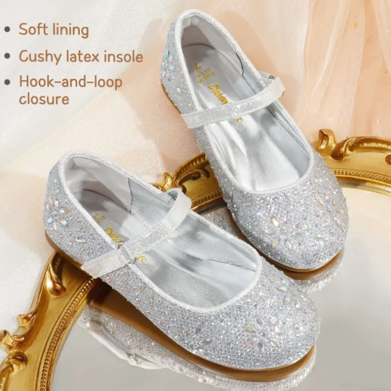Girl's Mary Jane Buckle Rhinestone Flats