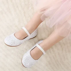 Girl's Mary Jane Buckle Rhinestone Flats