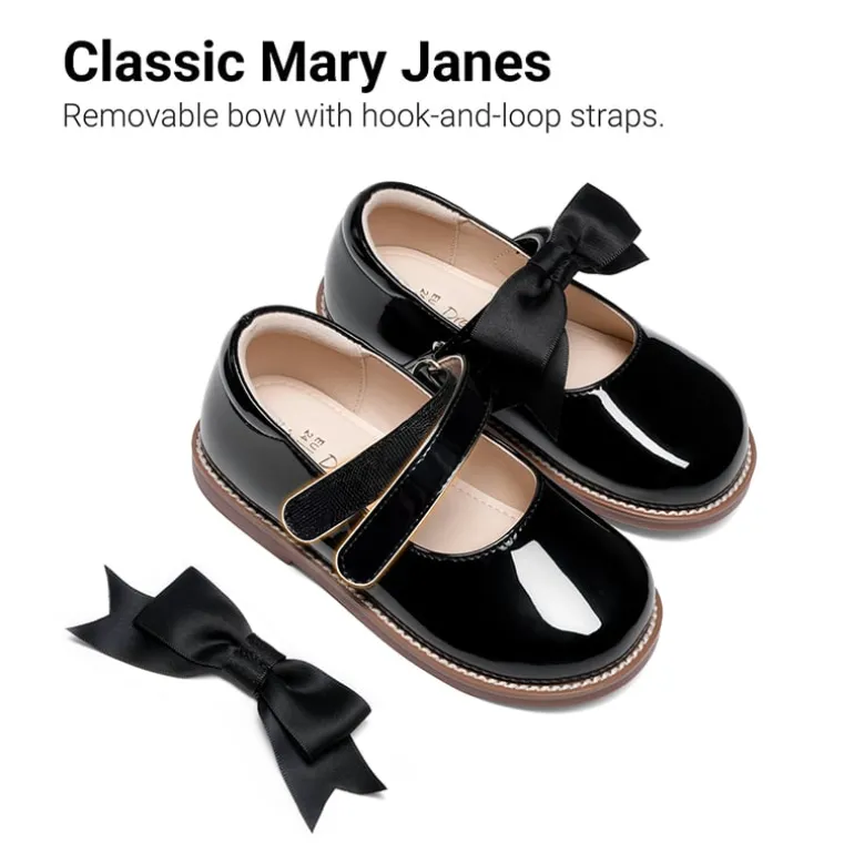 Girl's Mary Jane Dress Shoes with Removable Bow