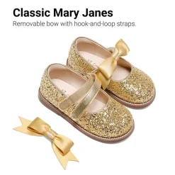 Girl's Mary Jane Dress Shoes with Removable Bow