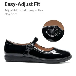 Girls' Mary Jane Flower Edge Dress Shoes