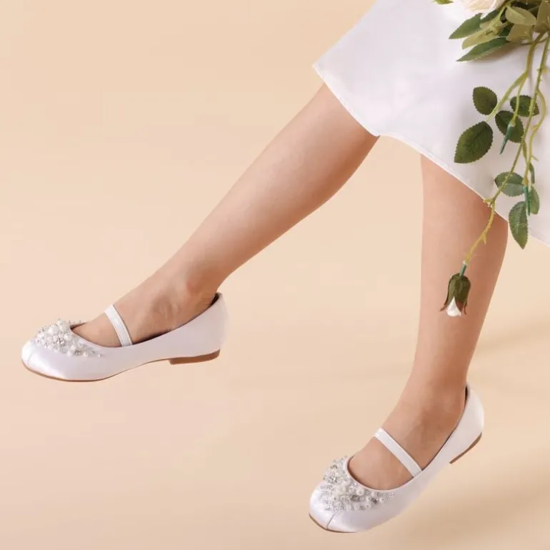 Girl's Mary Jane Pearl Ballerina Flats