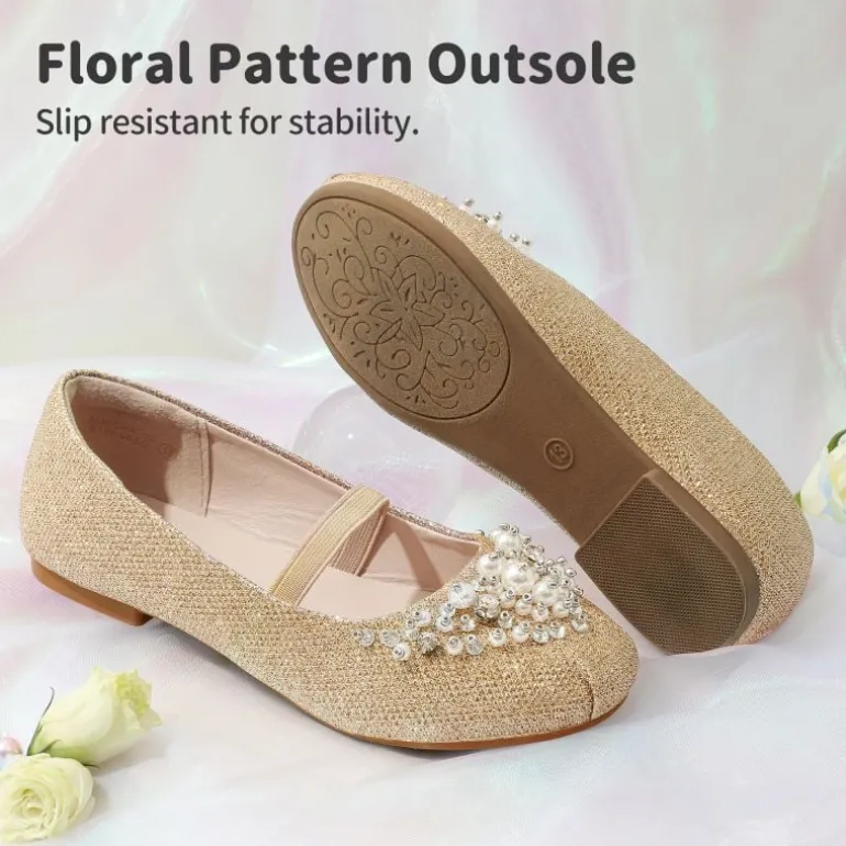 Girl's Mary Jane Pearl Ballerina Flats