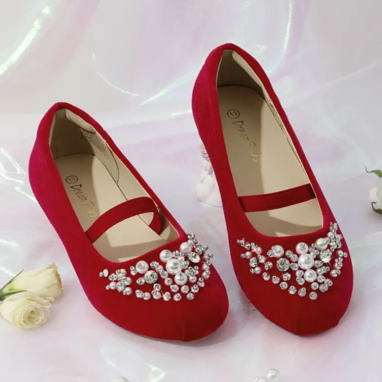 Girl's Mary Jane Pearl Ballerina Flats