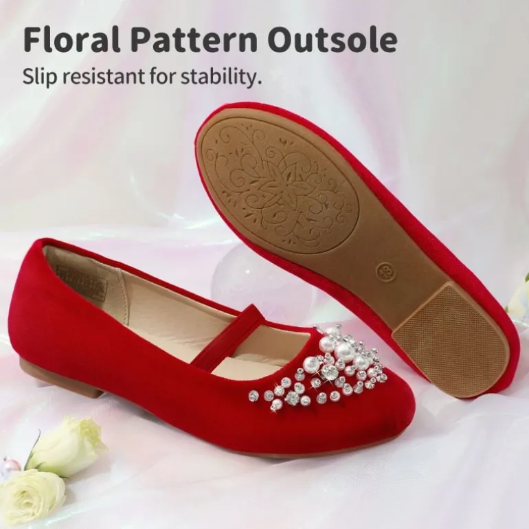 Girl's Mary Jane Pearl Ballerina Flats