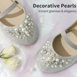 Girl's Mary Jane Pearl Ballerina Flats