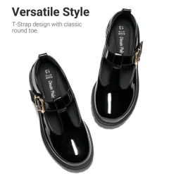 Girls' Mary Jane T-Strap Dress Shoes with Arch Support