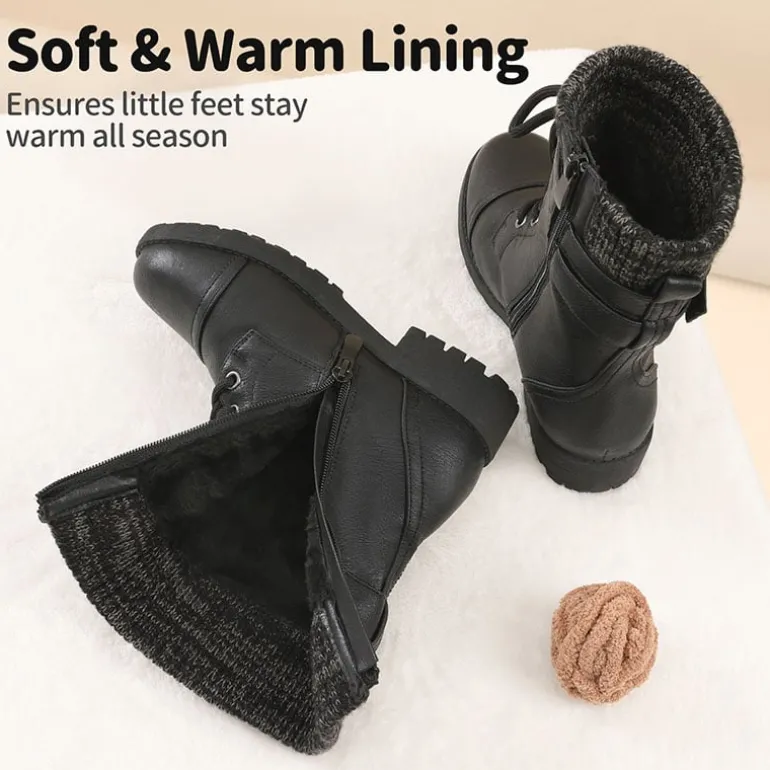 Girl's Mid Calf Combat Boots