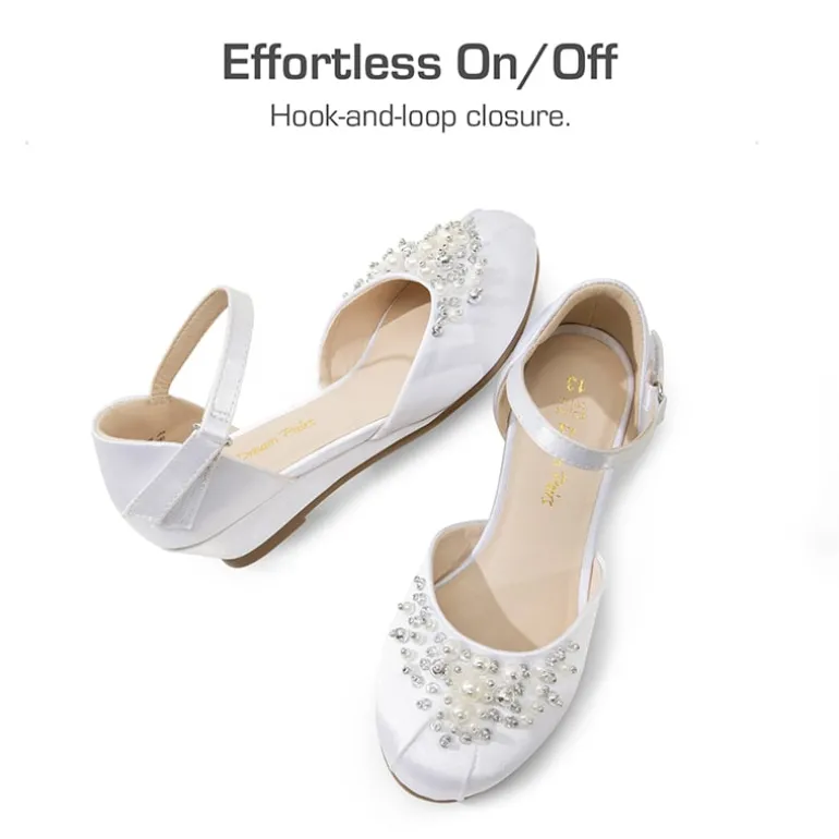 Girls Pearl Low Wedge Shoes