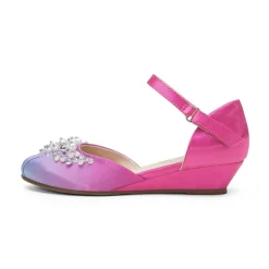 Girls Pearl Low Wedge Shoes