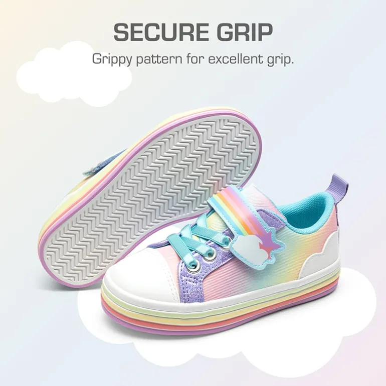 Girls’ Rainbow Ombre Hook-and-Loop Sneakers