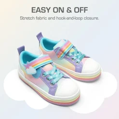 Girls’ Rainbow Ombre Hook-and-Loop Sneakers