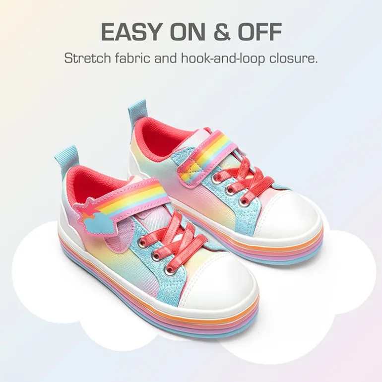 Girls’ Rainbow Ombre Hook-and-Loop Sneakers