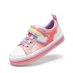 Girls’ Rainbow Ombre Hook-and-Loop Sneakers