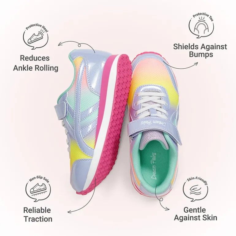 Girls’ Retro Sporty Lightweight Mesh Tennis Shoes