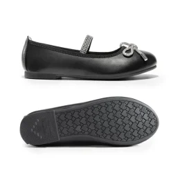 Girls’ Rhinestone Bow Mary Jane Flats