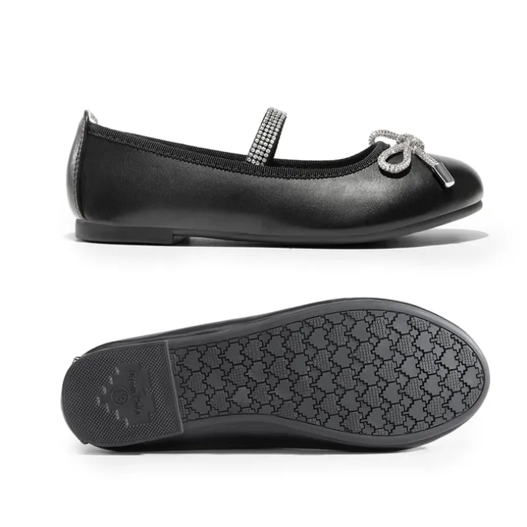 Girls’ Rhinestone Bow Mary Jane Flats