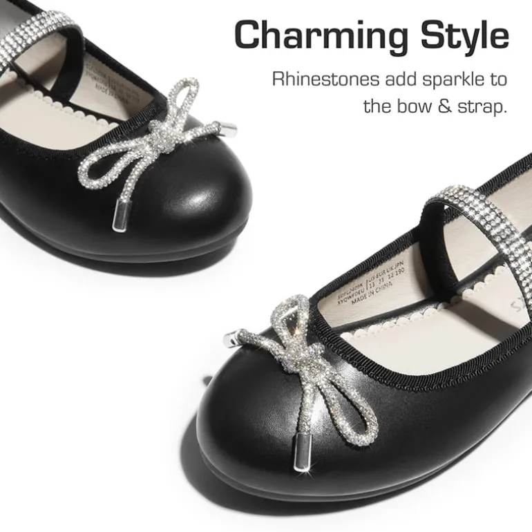 Girls’ Rhinestone Bow Mary Jane Flats