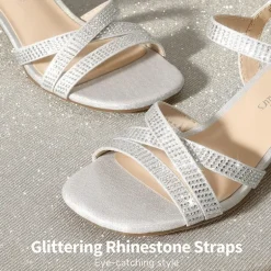 Girls Rhinestone Low Heel Sandals