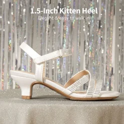 Girls Rhinestone Low Heel Sandals