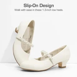 Girls' Rhinestone Mary Jane Low Heels