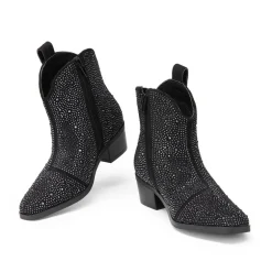 Girls’ Rhinestone Square-Toe Cowgirl Boots